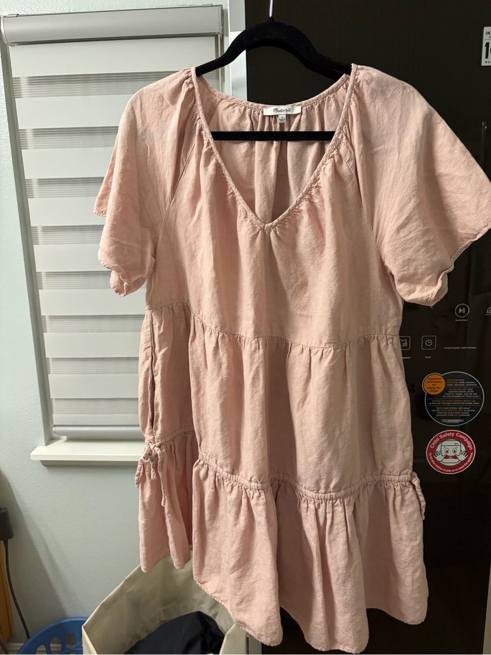 Pink Tiered V-Neck Dress